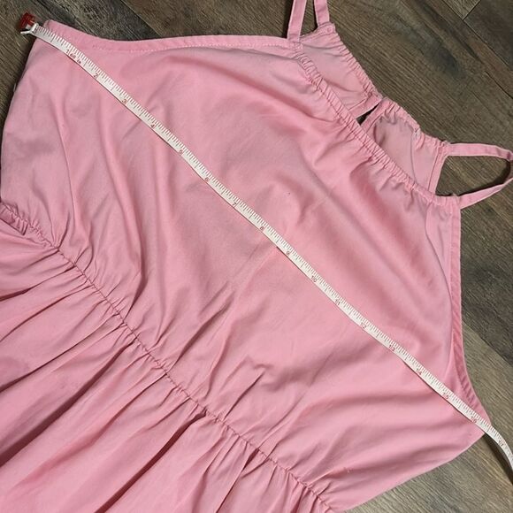 Abercrombie & Fitch Pink Layered Tiered Maxi Prairie Dress Pockets Juniors 13/14 - Picture 8 of 10